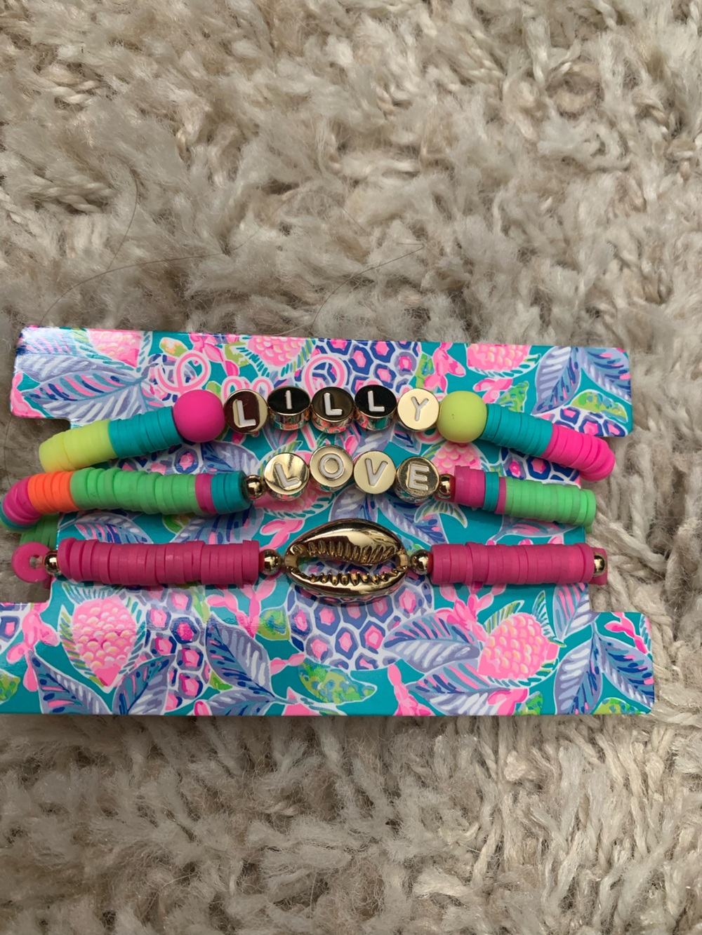 NWT Lilly Pulitzer fun neon stretch bracelets